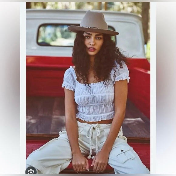 Free‎ People FP One Cheri Smocked Crop Top Medium NWT - Picture 10 of 10